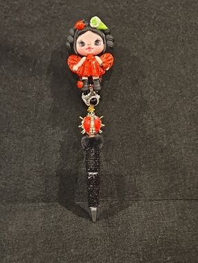 Statement Ladybug Charm Pen ❤️🐞 | Whimsical Luxe Beaded Pen